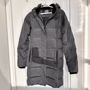 Roots Long Puffer Coat - Navy Jacket